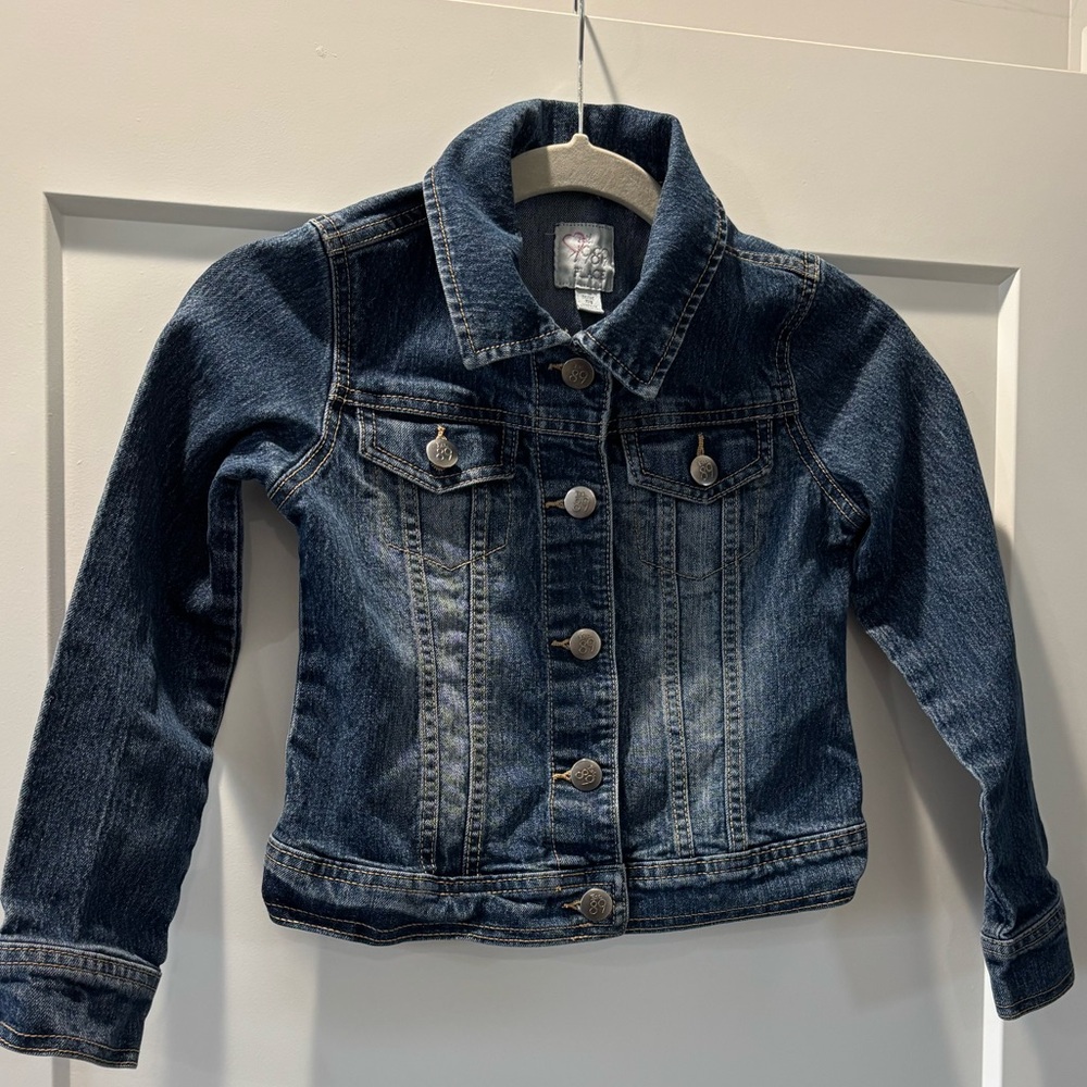 Girls Children’s Place Blue Jean Jacket with Classic Collar Size M 7/8